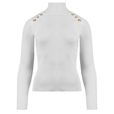 JAIMY Leanna gold button top white