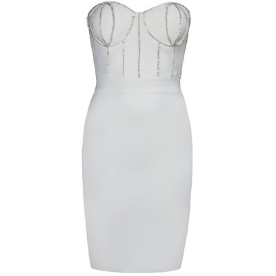 JAIMY Emelia diamond bandage dress white