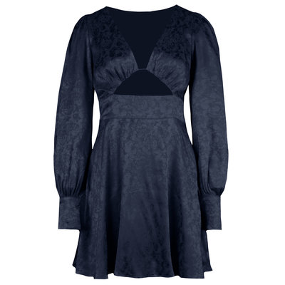 JAIMY Capri satin flower print dress dark blue