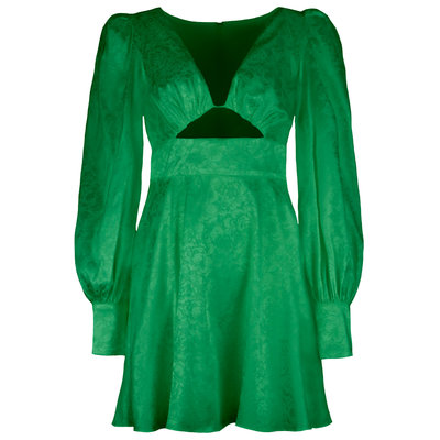 JAIMY Capri satin flower print dress green