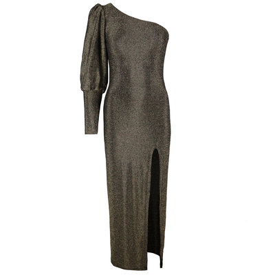 JAIMY Jordan one shoulder sparkle dress gold