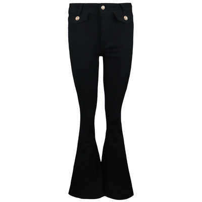 JAIMY Josie gold button flared jeans black