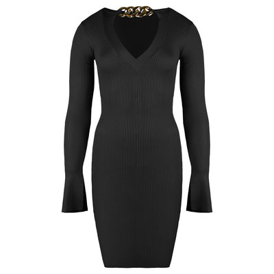 JAIMY Chain detail v-neck dress black