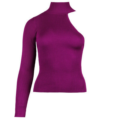 JAIMY One shoulder knitwear top magenta