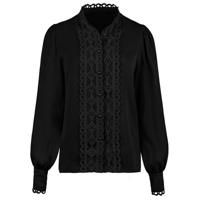 JAIMY Phoebe crochet detail blouse black
