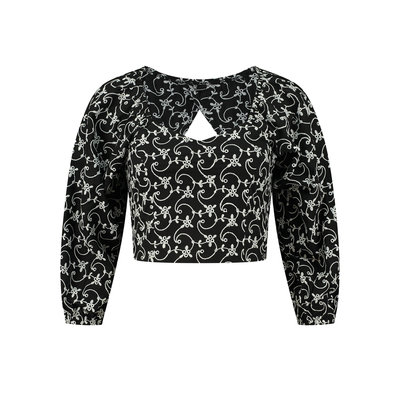 NIKKIE Ree top black/white