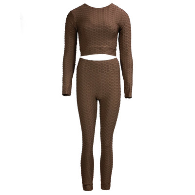 JAIMY Longsleeve 2-piece sport set chocolade brown
