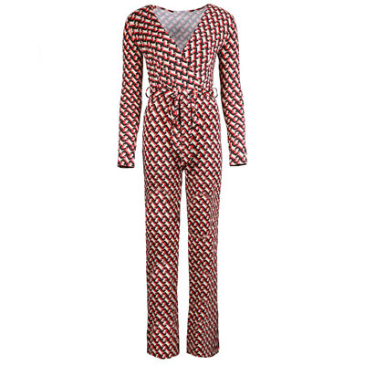 JAIMY Longsleeve chain travel jumpsuit beige/red
