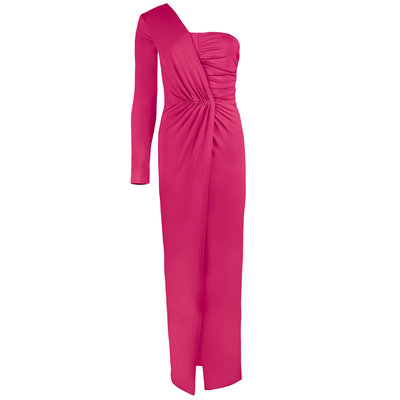 JAIMY Laurel one shoulder maxi travel dress fuchsia