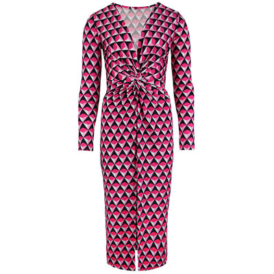 JAIMY Karina printed midi travel dress fuchsia