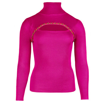 JAIMY Chain detail cut out top fuchsia