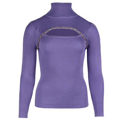JAIMY Chain detail cut out top purple