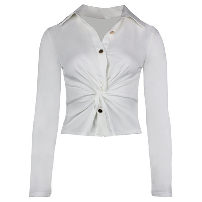 JAIMY Ember cropped travel blouse white