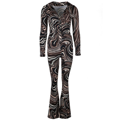 JAIMY Jada printed travel jumpsuit brown