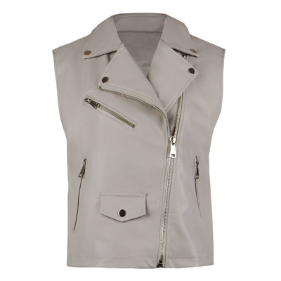 JAIMY Angie leather gilet beige