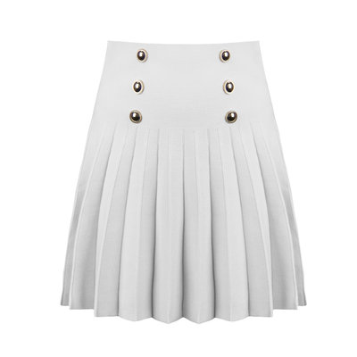 JAIMY Gold button knitwear skirt white
