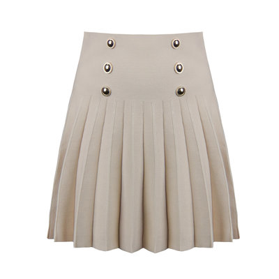JAIMY Gold button knitwear skirt beige