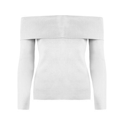 JAIMY Off shoulder knitwear top white