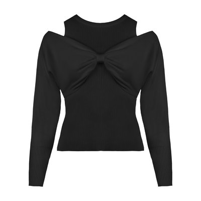 JAIMY Bow 2 piece knitwear top black