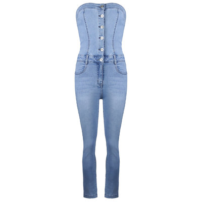 JAIMY Strapless denim jumpsuit