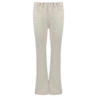 JAIMY Cecilia gold button flared jeans beige