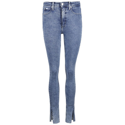 CALVIN KLEIN High rise skinny split detail jeans denim light