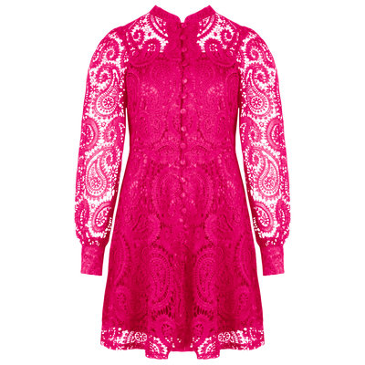 JAIMY Kinslee crochet dress fuchsia
