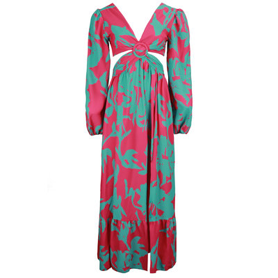JAIMY Kaylani cut out maxi dress fuchsia/mint