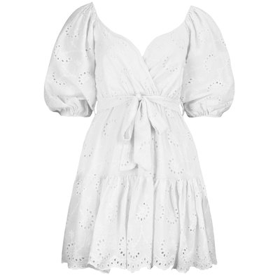 JAIMY Pip crochet dress white