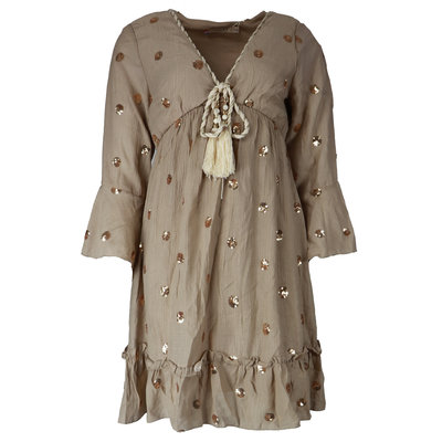 JAIMY Chloe ibiza dot dress taupe