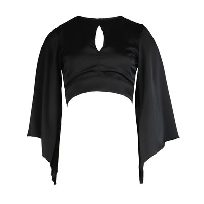 JAIMY Open back satin top black