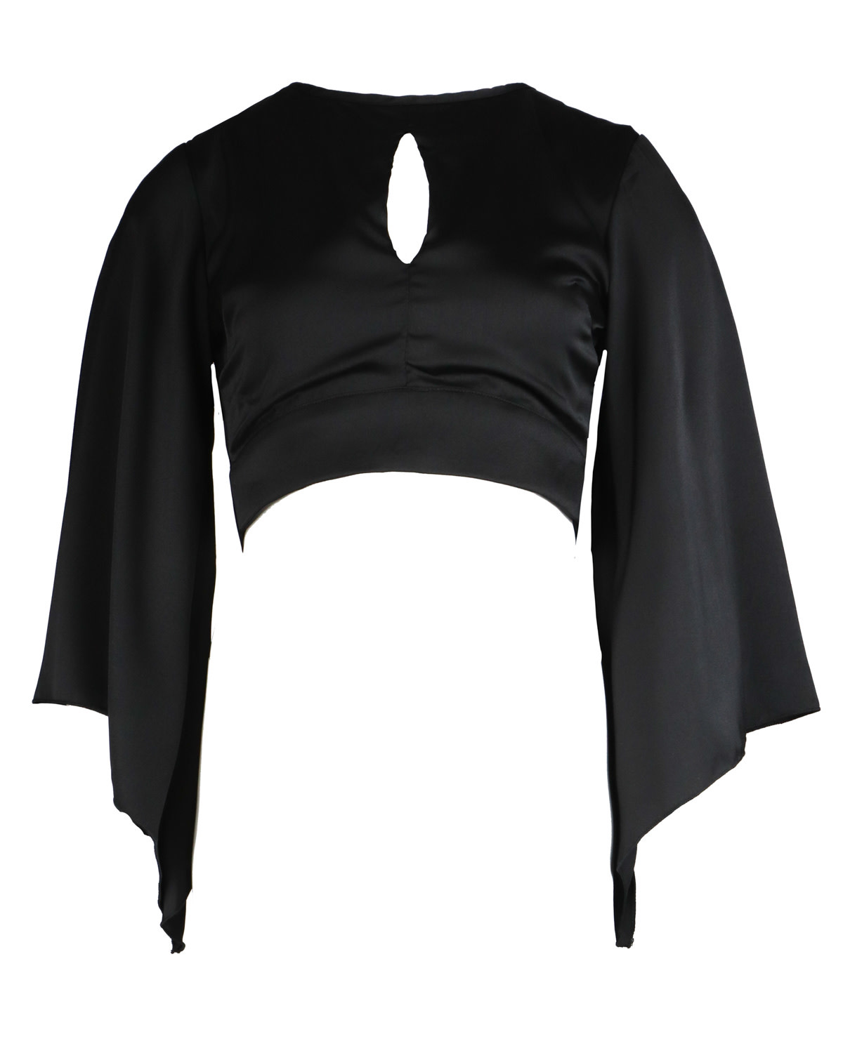 Open back satin top black jaimymode.nl