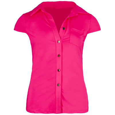 JAIMY Short sleeve travel blouse fuchsia
