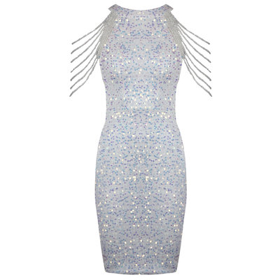 JAIMY Penelope sequin dress white