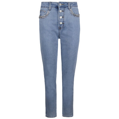 JAIMY Amora diamond detail mom jeans blue