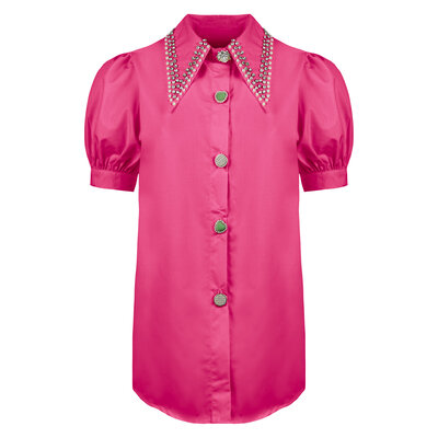 JAIMY Kate diamond detail blouse fuchsia