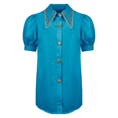 JAIMY Kate diamond detail blouse blue