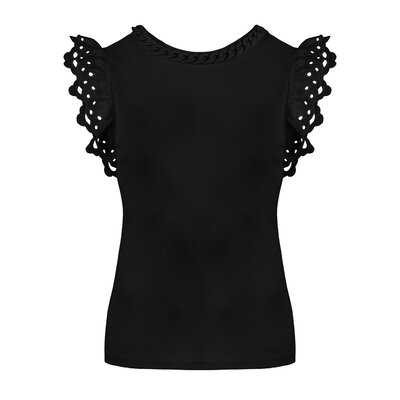 JAIMY Elisa crochet detail top black