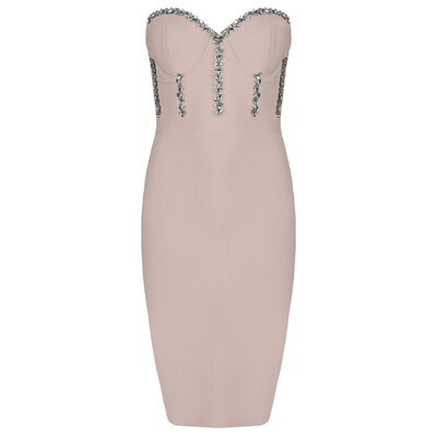 JAIMY Lena diamond bandage dress beige