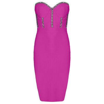 JAIMY Lena diamond bandage dress magenta