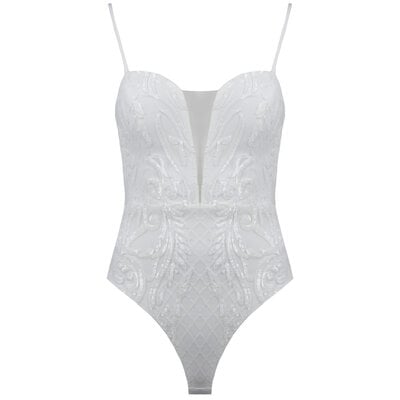 JAIMY Clover sequin body white