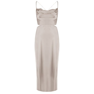 JAIMY Aylin open back satin dress beige