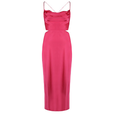 JAIMY Aylin open back satin dress pink