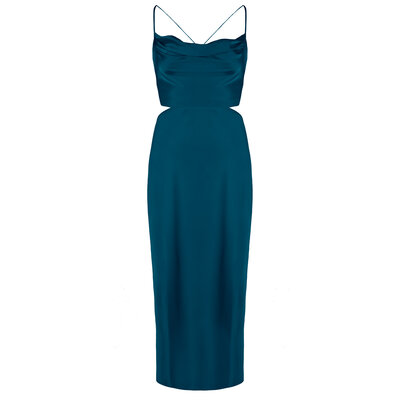 JAIMY Aylin open back satin dress navy