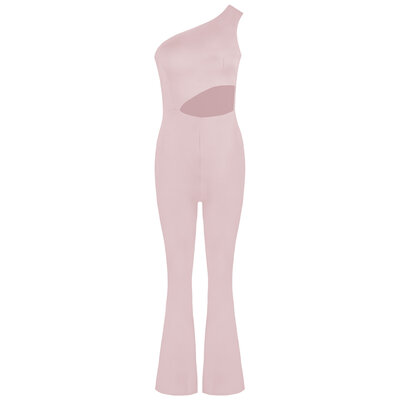 JAIMY Cut out one shoulder jumpsuit light pink