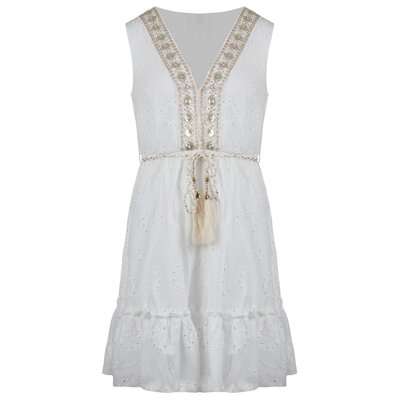 JAIMY Femm crochet dress white