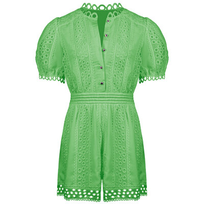 JAIMY Tiana crochet playsuit green