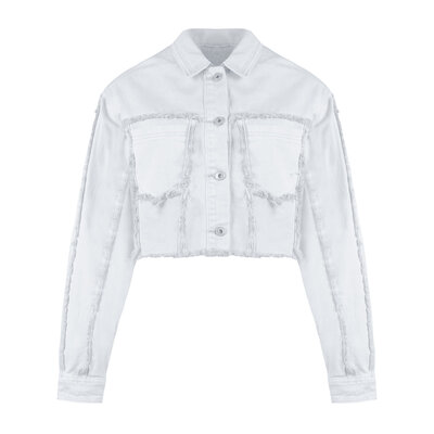 JAIMY Vivian cropped denim jacket white