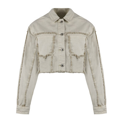 JAIMY Vivian cropped denim jacket beige