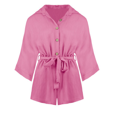 JAIMY Dani linnen playsuit pink